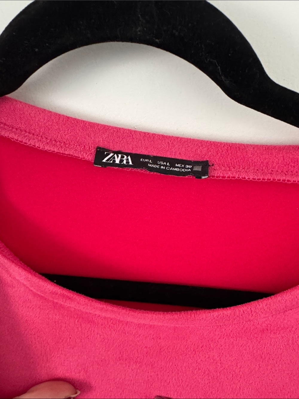 ZARA Vibrant Hot Pink Crewneck Dress - Picture 2 of 4
